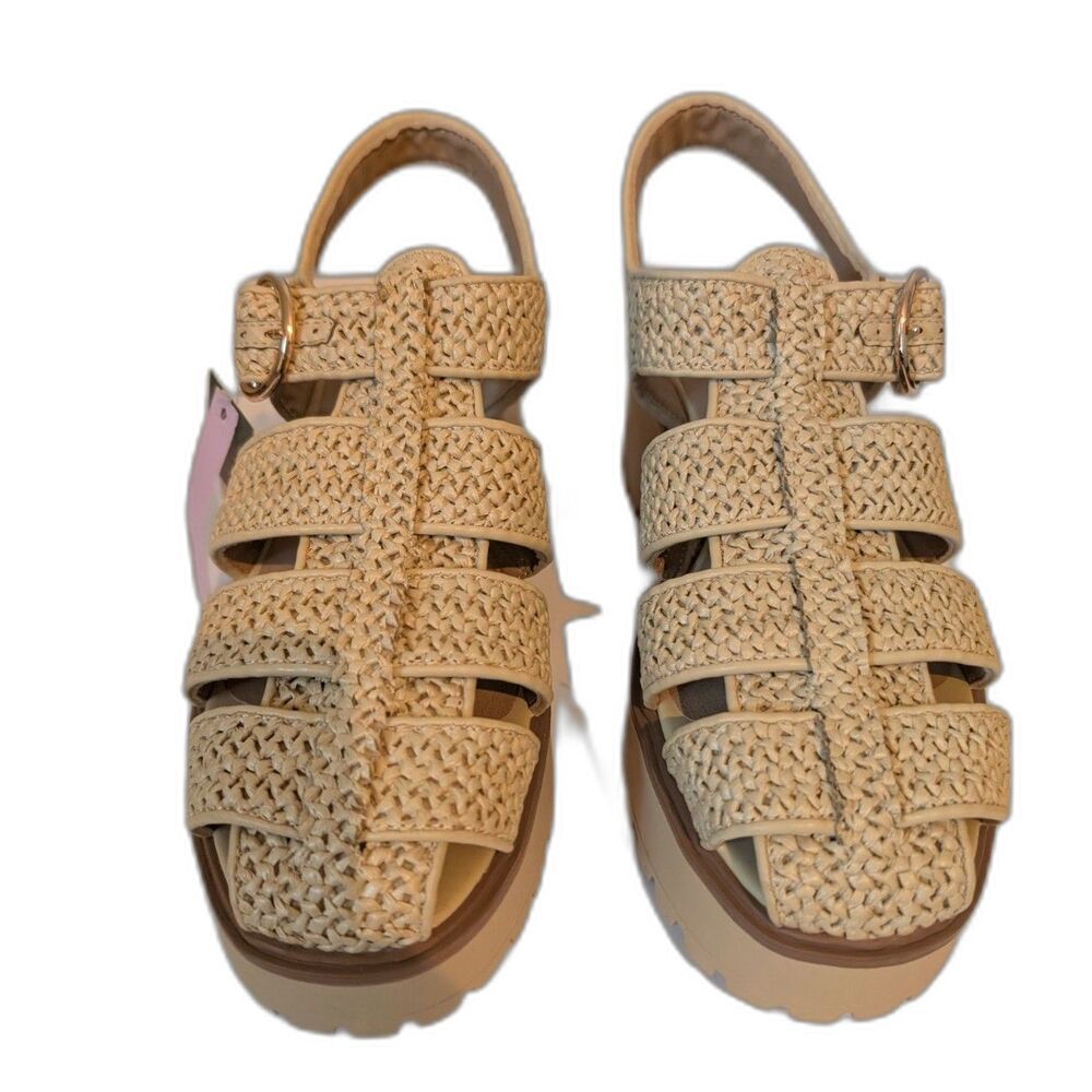 NWT - Wild Fable Raffia Platform Sandals in Light Beige - Sz 11!!!